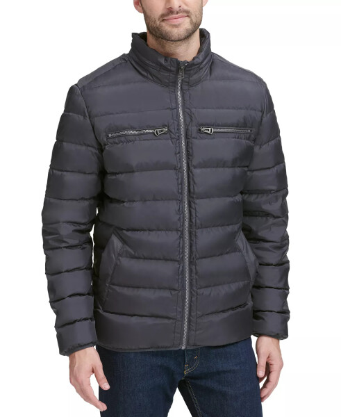 Men's Quilted Zip-Front Jacket Grey - 1