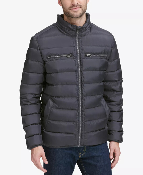 Men's Quilted Zip-Front Jacket Grey - 8