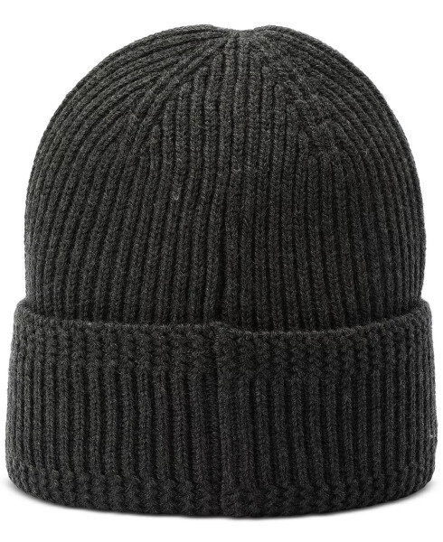 Men's Racked Ribbed Cuffed Logo Hat Charcoal - 6