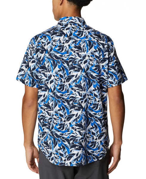 Men's Rapid Rivers Printed Short Sleeve Shirt Bright Indigo, Leaf Camo - 2