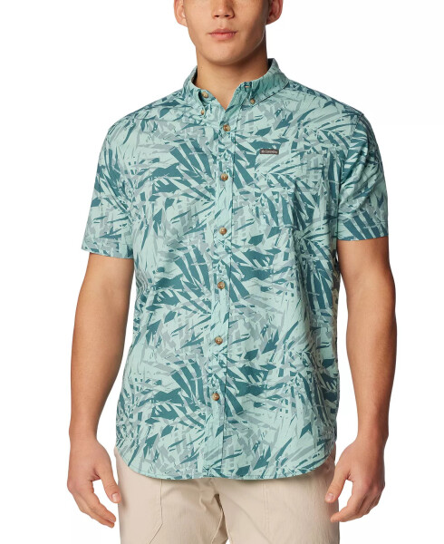 Men's Rapid Rivers Printed Short Sleeve Shirt Cloudburst Dye Palms - 1