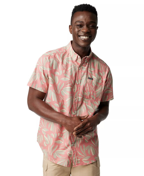 Men's Rapid Rivers Printed Short Sleeve Shirt Pink Agave Areca - 3