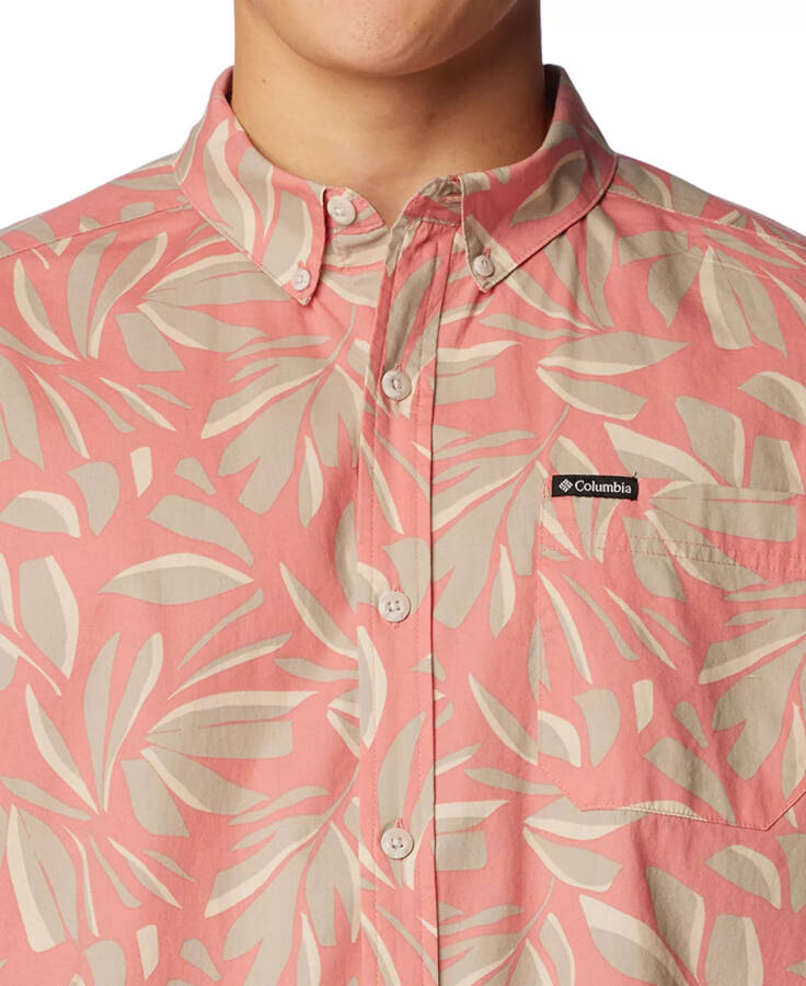 Men's Rapid Rivers Printed Short Sleeve Shirt Pink Agave Areca - 5