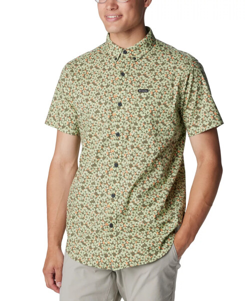 Men's Rapid Rivers Printed Short Sleeve Shirt Sage Leaf Geobl - 1