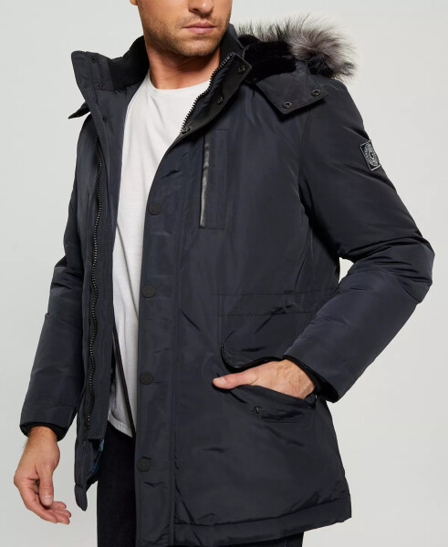 Men's Real Down Parka Jacket Smart Blue - 3