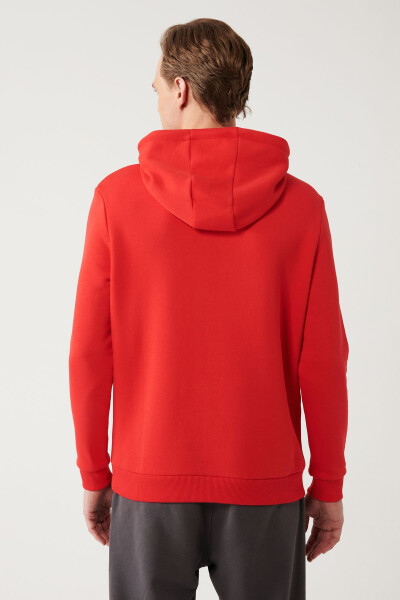 Men's Red Hooded Sweatshirt - 4