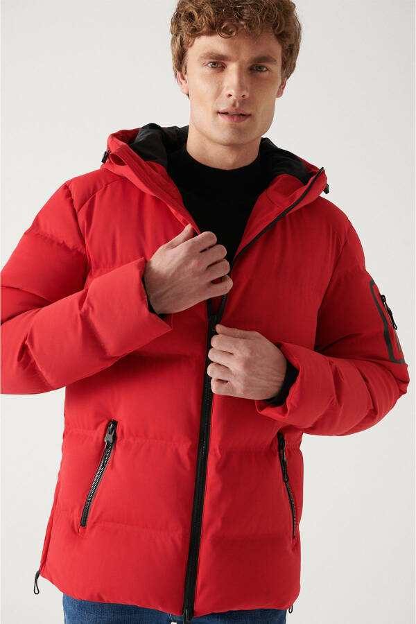 Men's Red Thermal Waterproof Windbreaker - 1