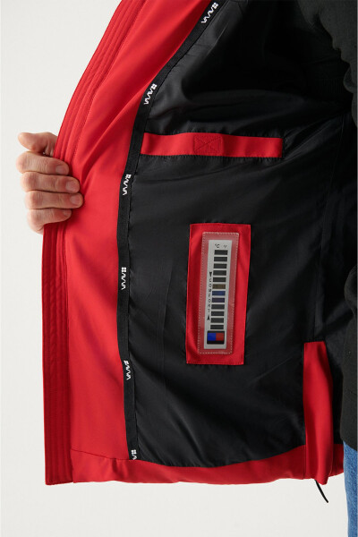 Men's Red Thermal Waterproof Windbreaker - 3