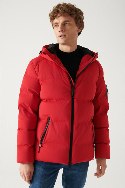 Men's Red Thermal Waterproof Windbreaker - 7