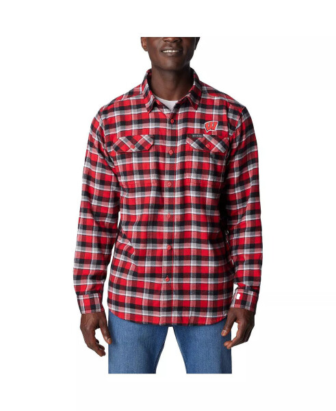 Men's Red Wisconsin Badgers Flare Gun Flannel Long Sleeve Shirt Red - 1