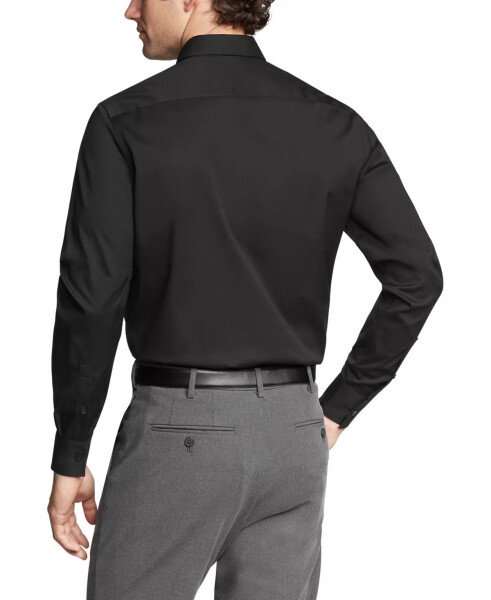 Men's Refined Cotton Stretch Regular Fit Dress Shirt BLACK - 2