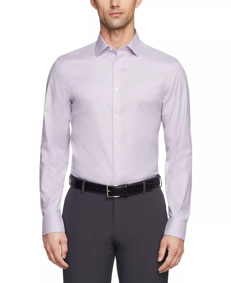 Men's Refined Slim Fit Stretch Dress Shirt New Lilac - 1