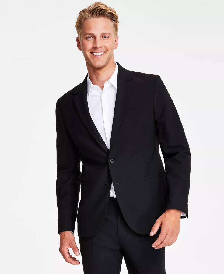 Men's Refined Slim-Fit Stretch Suit Jacket Black Beauty - 1