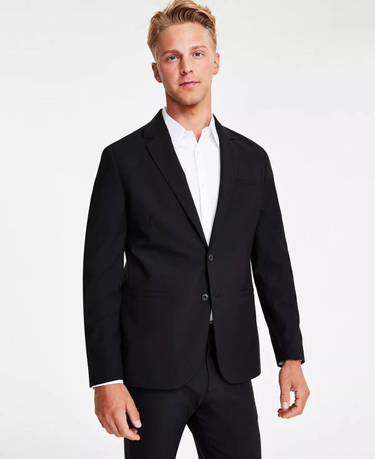 Men's Refined Slim-Fit Stretch Suit Jacket Black Beauty - 3