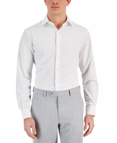 Men's Regular Fit 4-Way Stretch Dress Shirt, Created for Modazone Optic White - 1