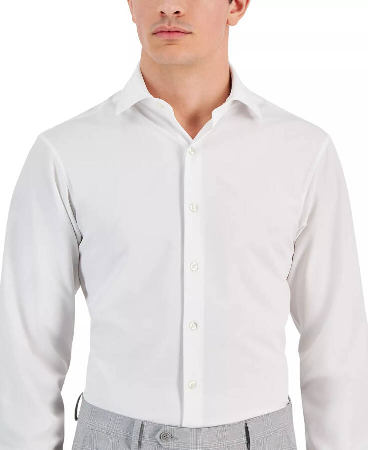 Men's Regular Fit 4-Way Stretch Dress Shirt, Created for Modazone Optic White - 3