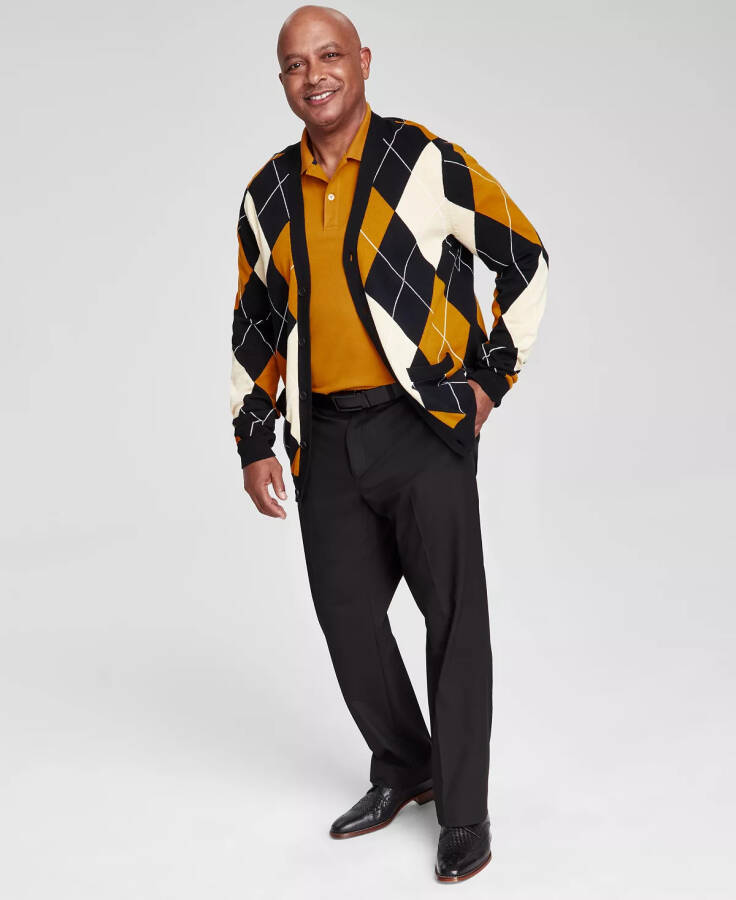 Men's Regular-Fit Argyle Cardigan, Created for Modazone Golden - 5