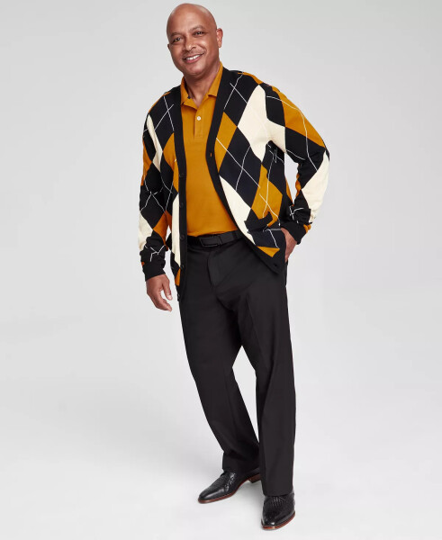 Men's Regular-Fit Argyle Cardigan, Created for Modazone Golden - 1