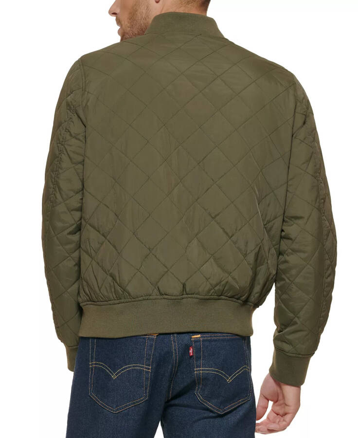 Men's Regular-Fit Diamond-Quilted Bomber Jacket Olive - 2