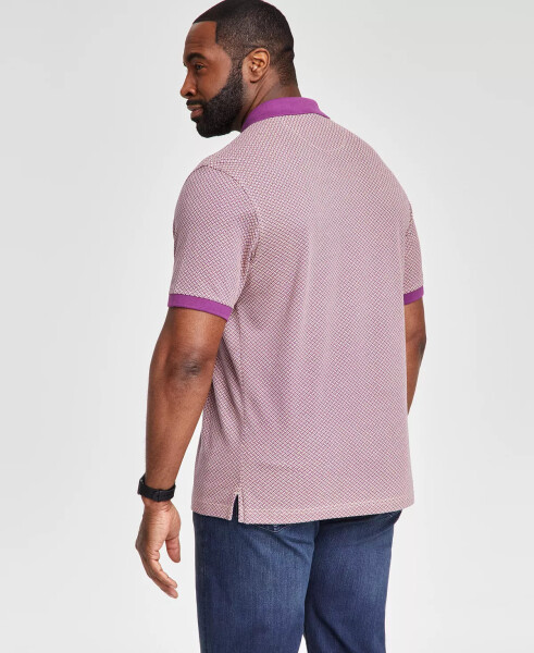 Men's Regular-Fit Geo-Print Performance Polo Shirt, Created for Modazone Purple - 4