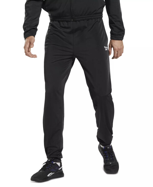 Men's Regular-Fit Identity Vector Drawstring Track Pants Black/White - 6