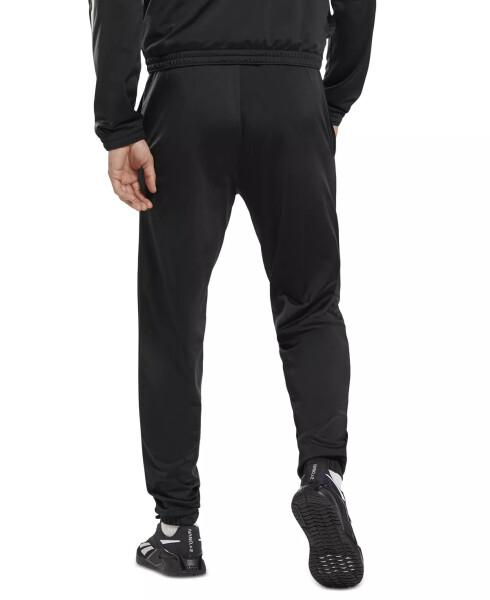 Men's Regular-Fit Identity Vector Drawstring Track Pants Black/White - 7