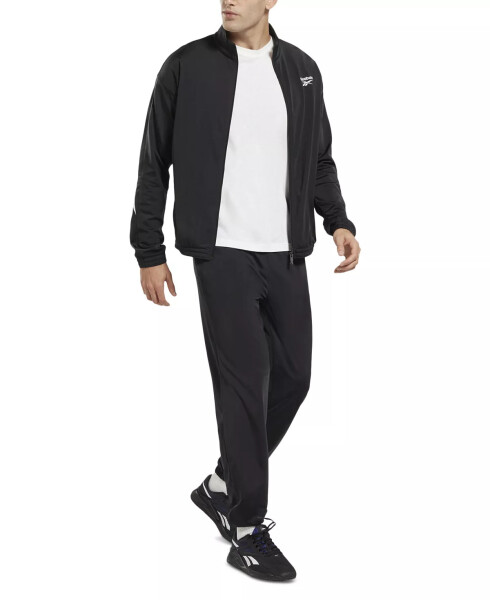 Men's Regular-Fit Identity Vector Drawstring Track Pants Black/White - 10