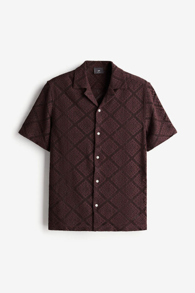 Men's regular fit, knit look collared shirt. - 6