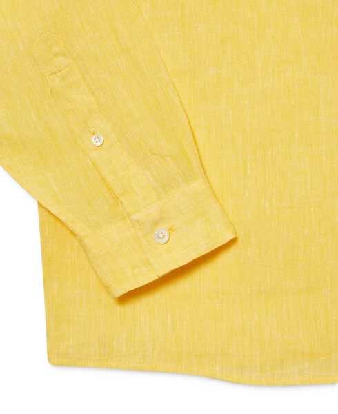 Men's Regular-Fit Linen Shirt Bright Yellow - 6