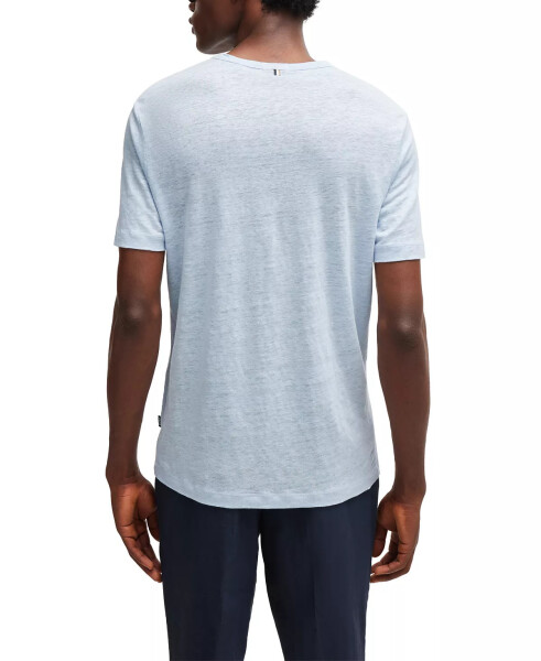 Men's Regular-Fit Linen T-shirt Light, Pastel Blue - 2