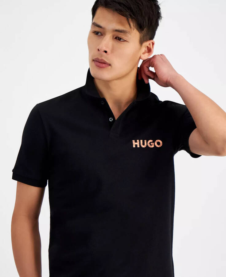 Men's Regular-Fit Logo-Print Polo Shirt, Created for Macy's Black - 3