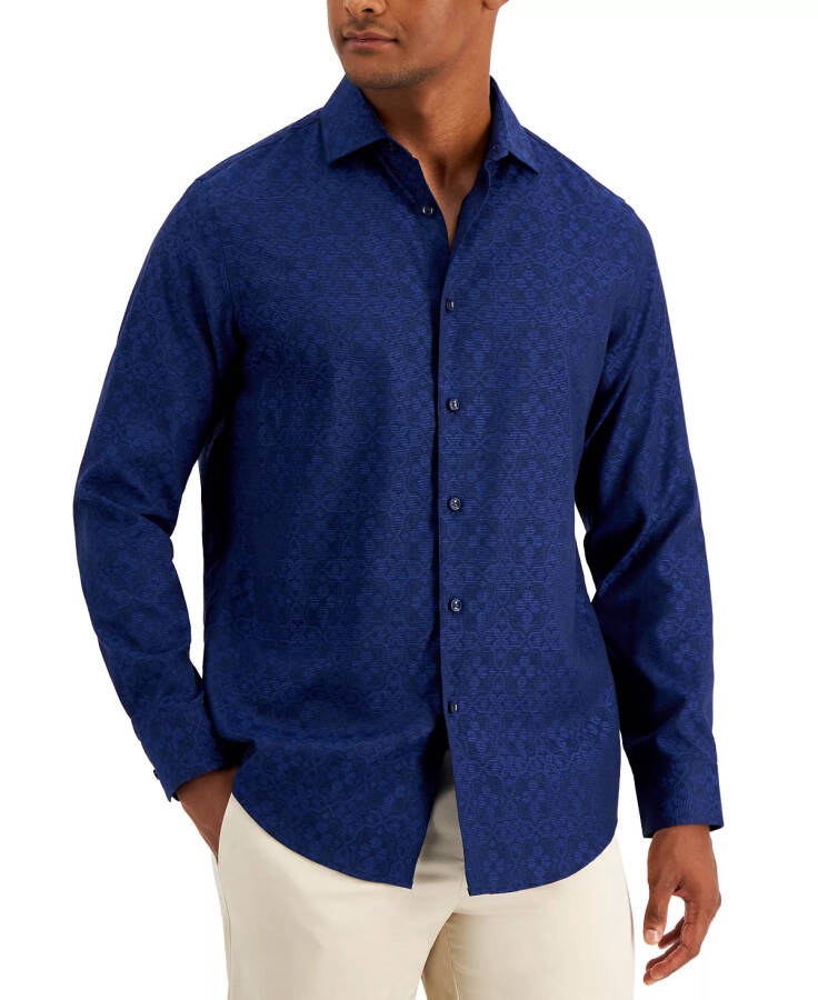 Men's Regular-Fit Medallion-Print Shirt, Created for Modazone Navy Cbo - 1