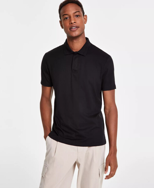 Men's Regular-Fit Mercerized Polo Shirt, Created for Modazone - Deep Black - 1