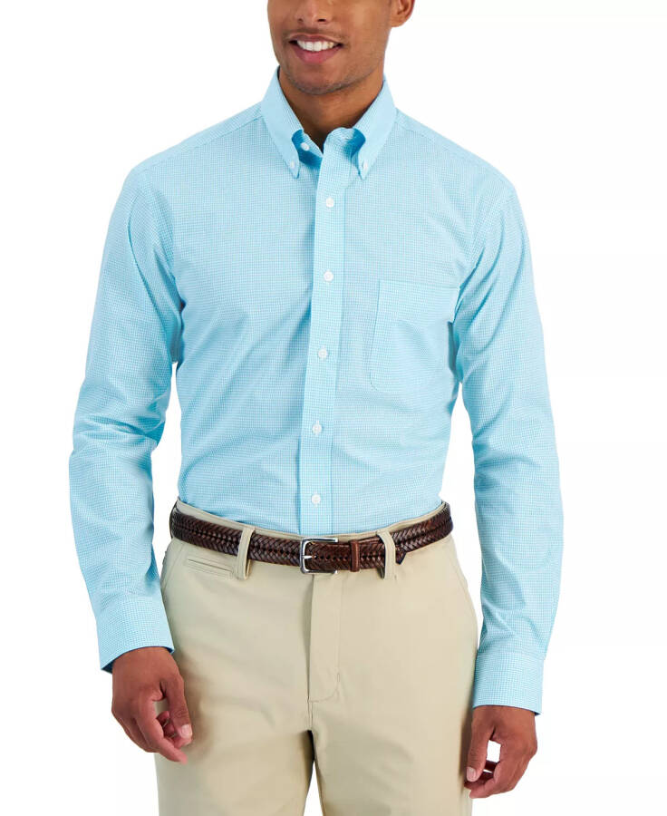 Men's Regular Fit Mini Gingham Dress Shirt, Created for Macy's Tidewater - 1