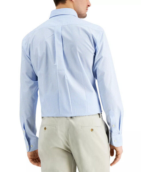 Men's Regular Fit Mini Gingham Dress Shirt, Created for Modazone Light Blue - 2