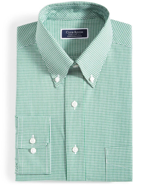 Men's Regular Fit Mini Gingham Dress Shirt, Created for Modazone Modazone Green - 10