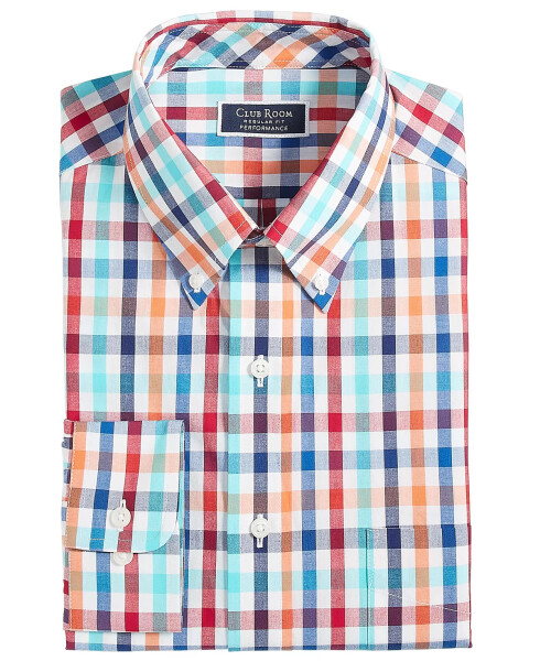 Men's Regular-Fit Multicolor Plaid Dress Shirt, Created for Modazone Summer - 3