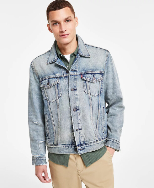 Men's Regular Fit Non-Stretch Denim Trucker Jacket Falcon Dx - 3