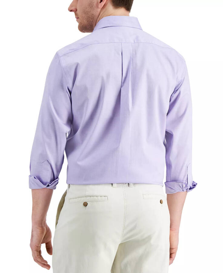 Men's Regular Fit Pinpoint Dress Shirt, Created for Macy's Lavender - 3