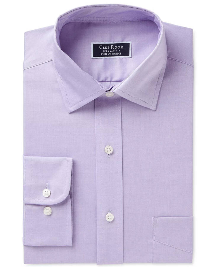 Men's Regular Fit Pinpoint Dress Shirt, Created for Macy's Lavender - 7