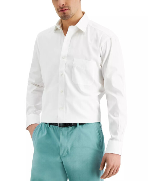 Men's Regular Fit Pinpoint Dress Shirt, Created for Macy's White - 1