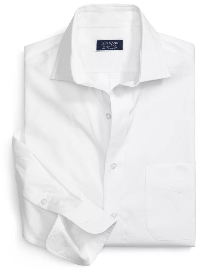 Men's Regular Fit Pinpoint Dress Shirt, Created for Macy's White - 7