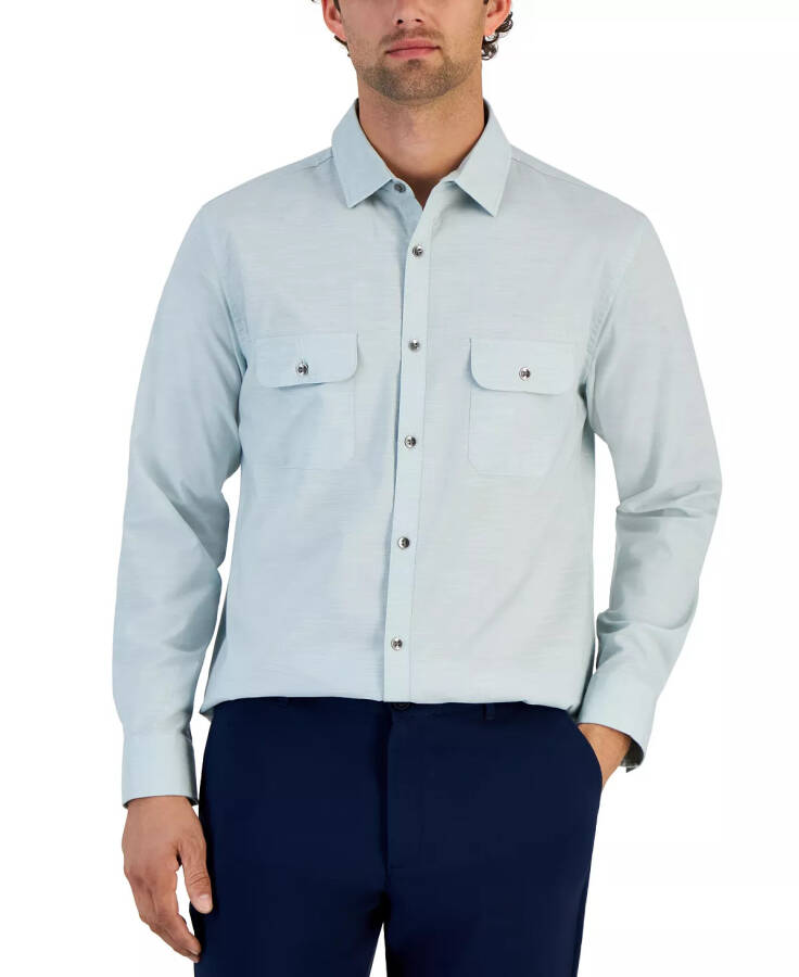 Men's Regular-Fit Solid Shirt, Created for Modazone Cloud Blue - 1