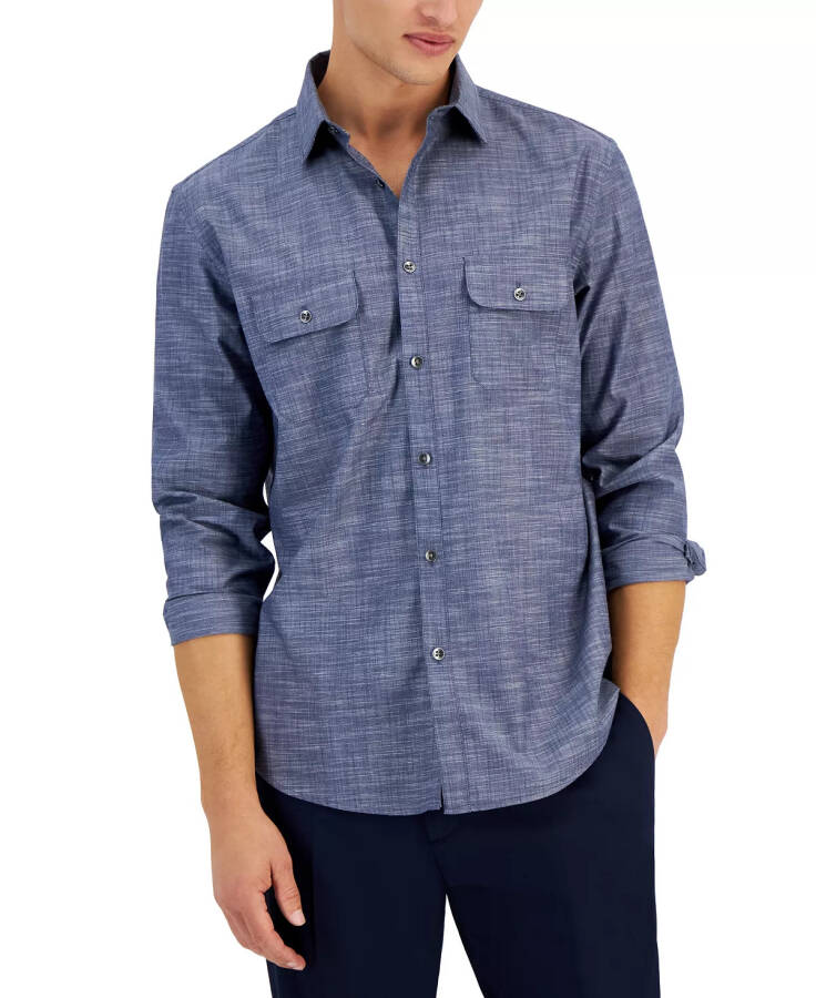 Men's Regular-Fit Solid Shirt, Created for Modazone Dress Blue - 1