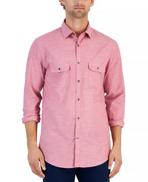 Men's Regular-Fit Solid Shirt, Created for Modazone Smudge Cranberry - 1