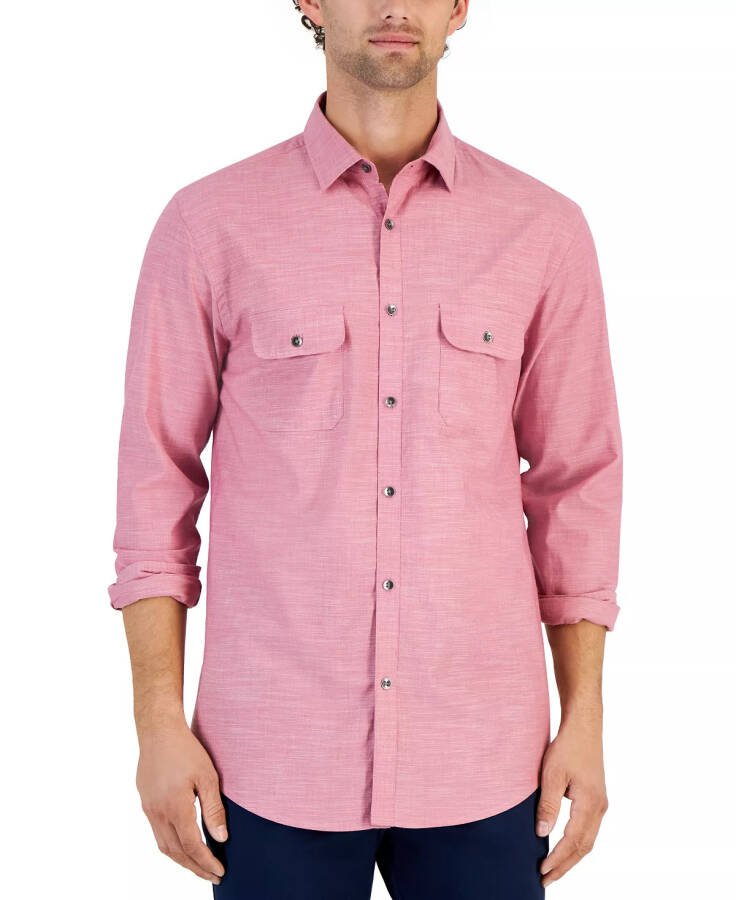 Men's Regular-Fit Solid Shirt, Created for Modazone Smudge Cranberry - 1