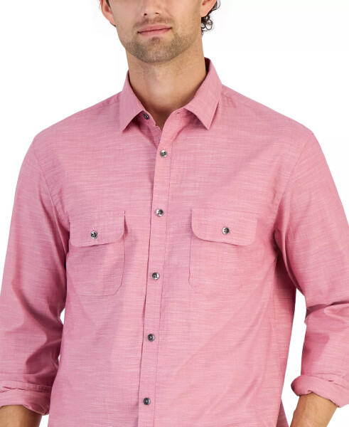 Men's Regular-Fit Solid Shirt, Created for Modazone Smudge Cranberry - 3