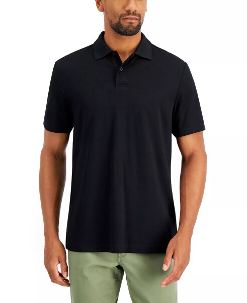 Men's Regular-Fit Solid Supima Blend Cotton Polo Shirt, Created for Modazone Black On Black - 1