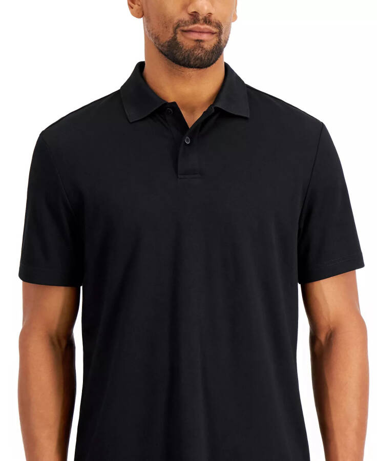 Men's Regular-Fit Solid Supima Blend Cotton Polo Shirt, Created for Modazone Black On Black - 3