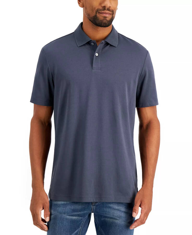 Men's Regular-Fit Solid Supima Blend Cotton Polo Shirt, Created for Modazone Dark Lead - 1